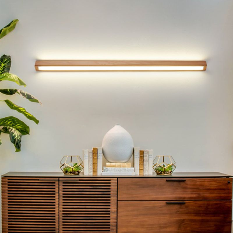 Nori Linear Wood Acrylic LED Wall Vanity Light