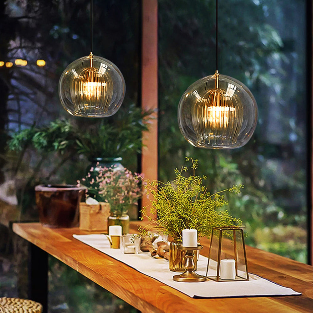 Clario Nordic Glass Globe Pendant Light