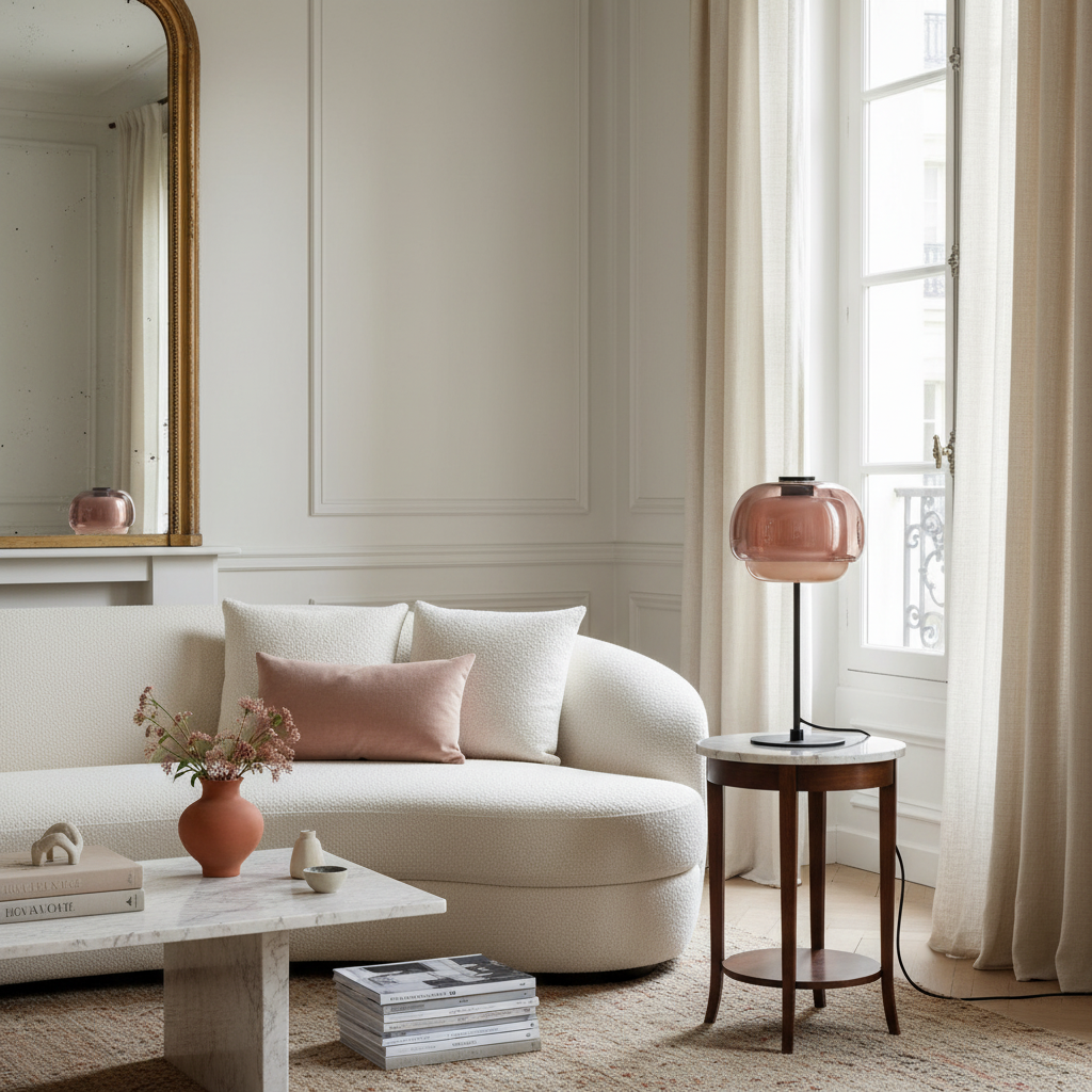 Arco Double Dome Glass Table Lamp
