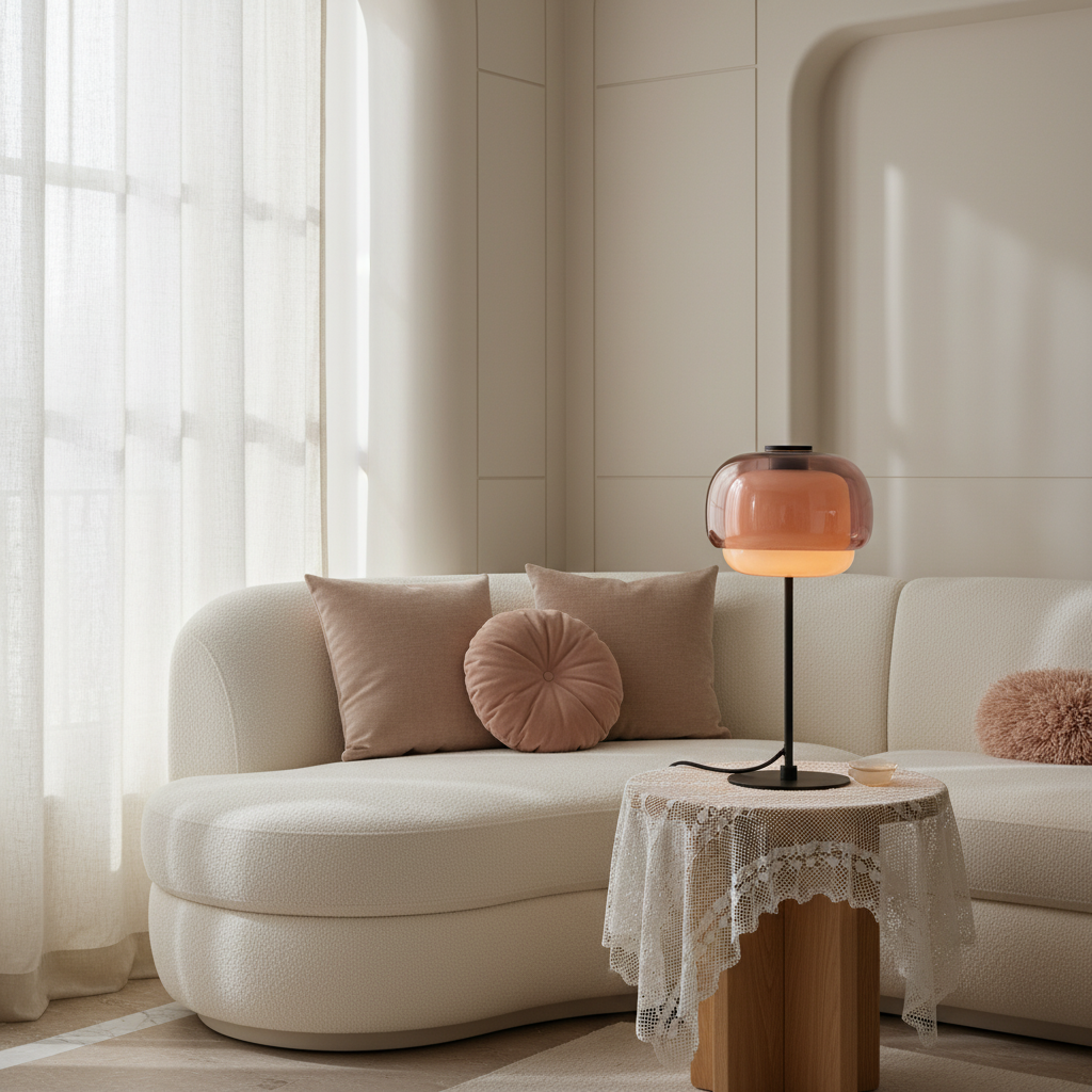 Arco Double Dome Glass Table Lamp