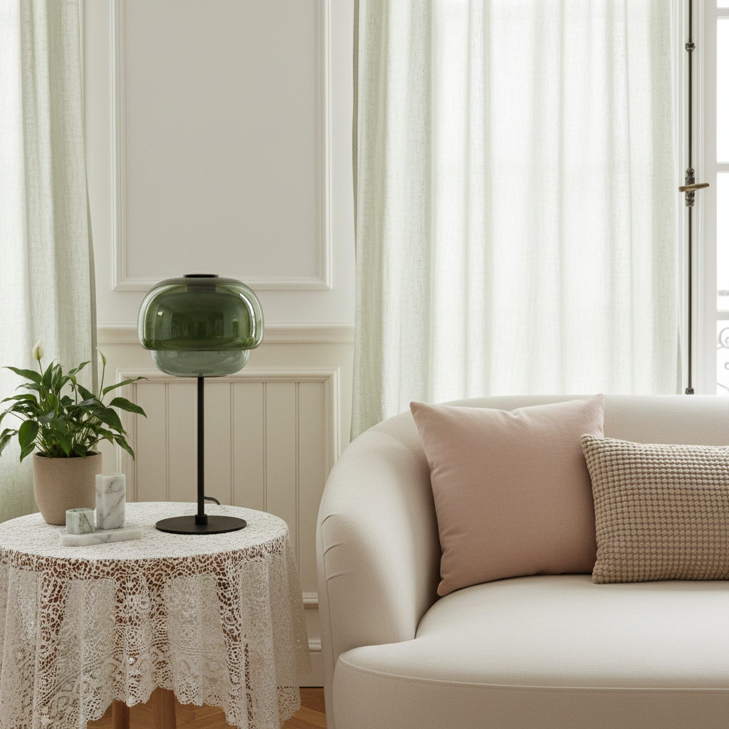 Arco Double Dome Glass Table Lamp