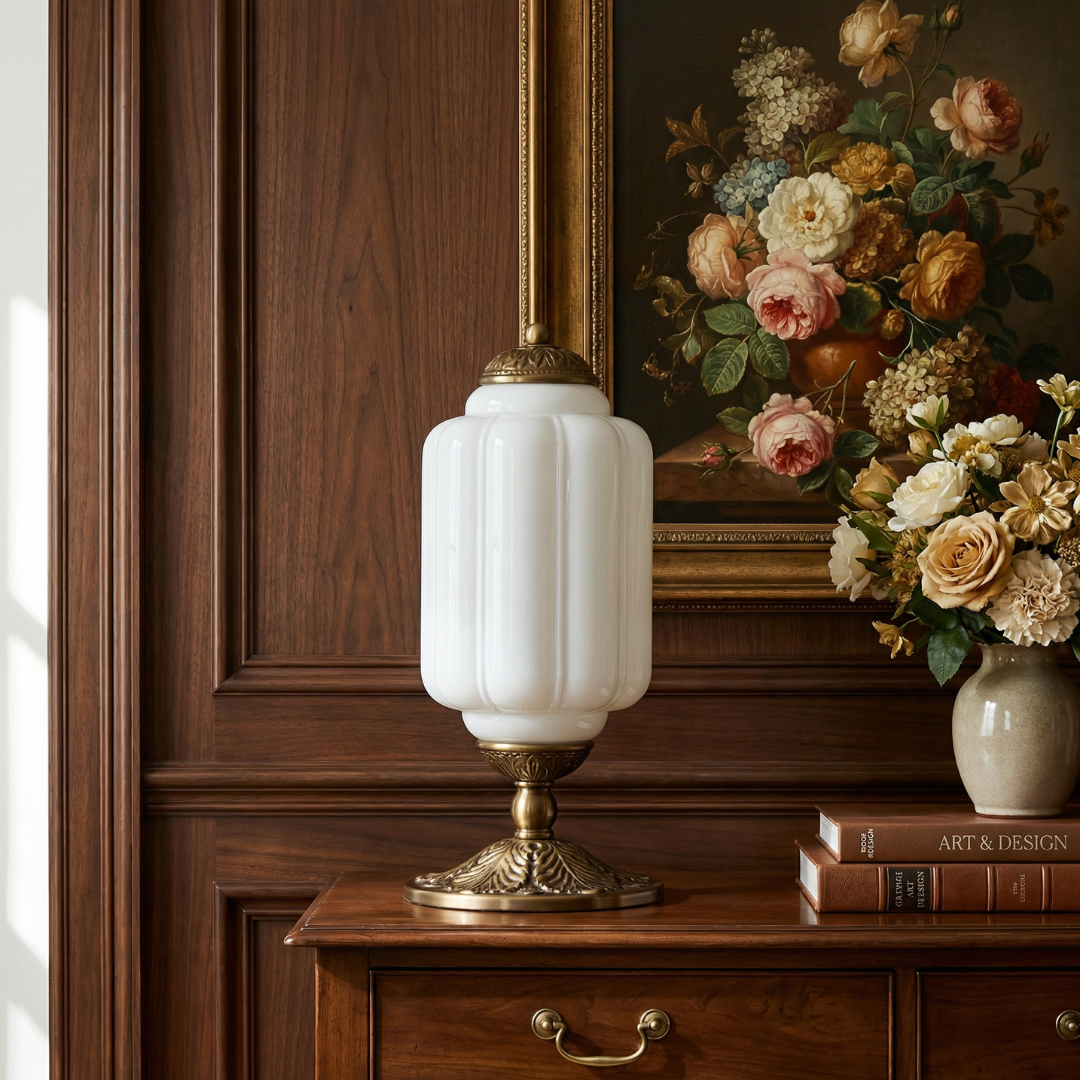 Camelie Vintage Glass Table Lamp