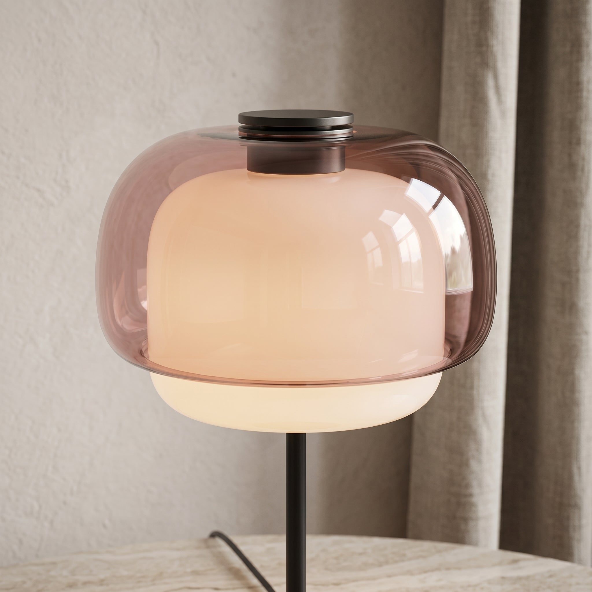 Arco Double Dome Glass Table Lamp