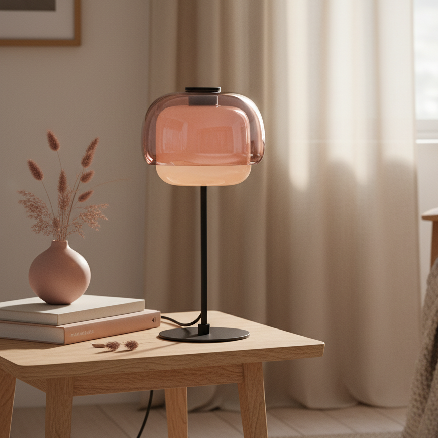 Arco Double Dome Glass Table Lamp