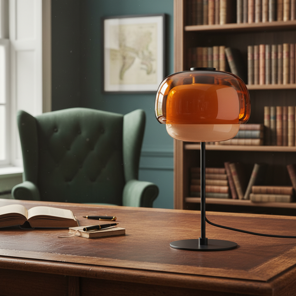 Arco Double Dome Glass Table Lamp