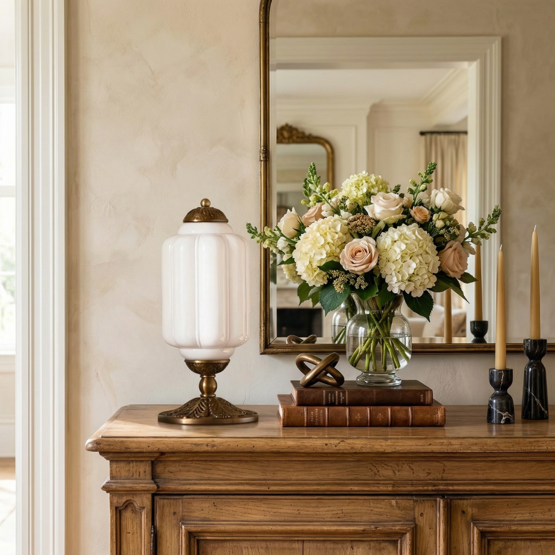 Camelie Vintage Glass Table Lamp