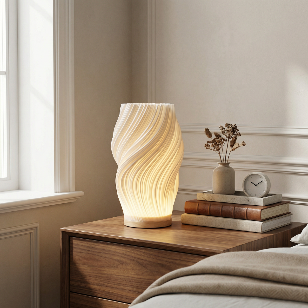 Elara Sculpted Wave Table Lamp