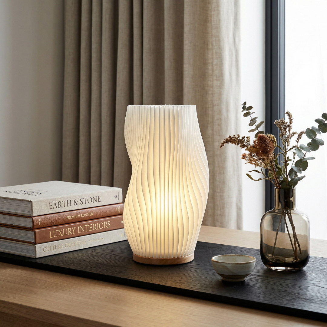 Elara Sculpted Wave Table Lamp