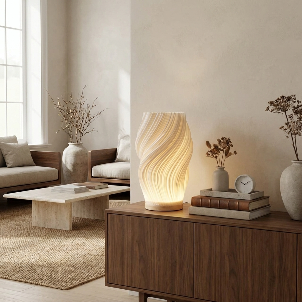 Elara Sculpted Wave Table Lamp