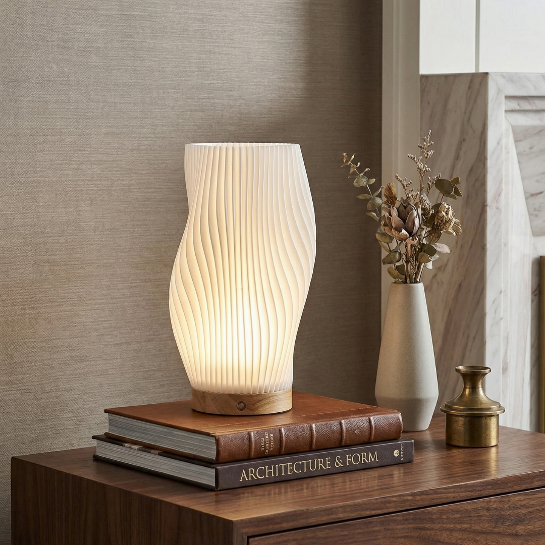 Elara Sculpted Wave Table Lamp