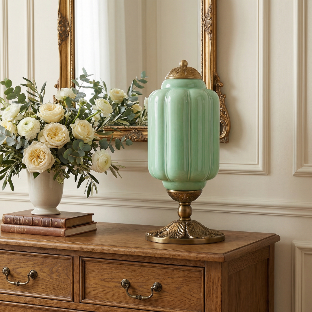 Camelie Vintage Glass Table Lamp
