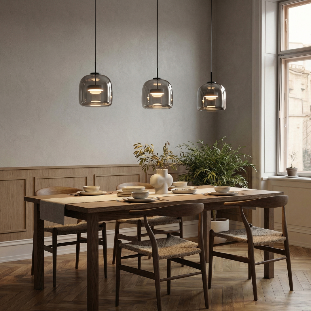 Merrow Smoked Glass Pendant Light