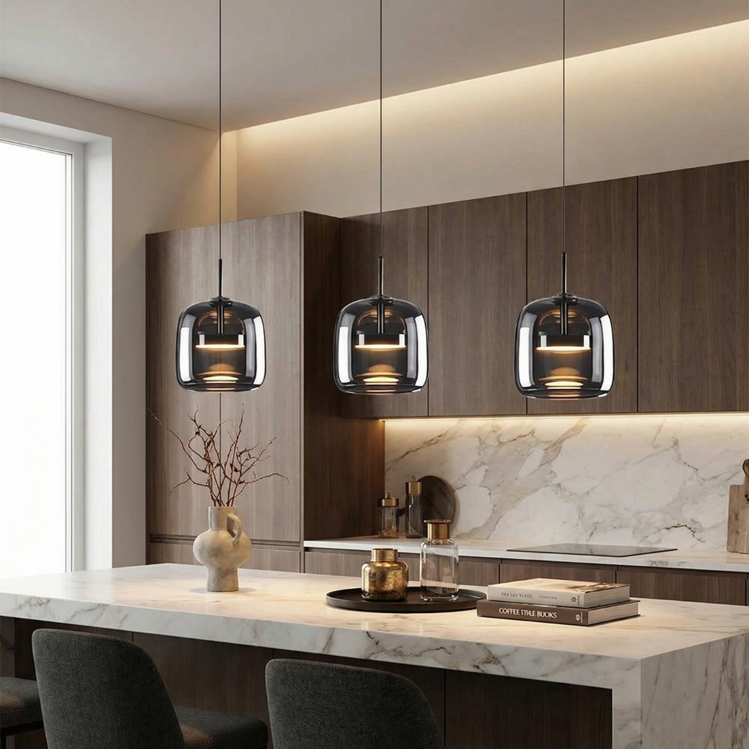 Merrow Smoked Glass Pendant Light
