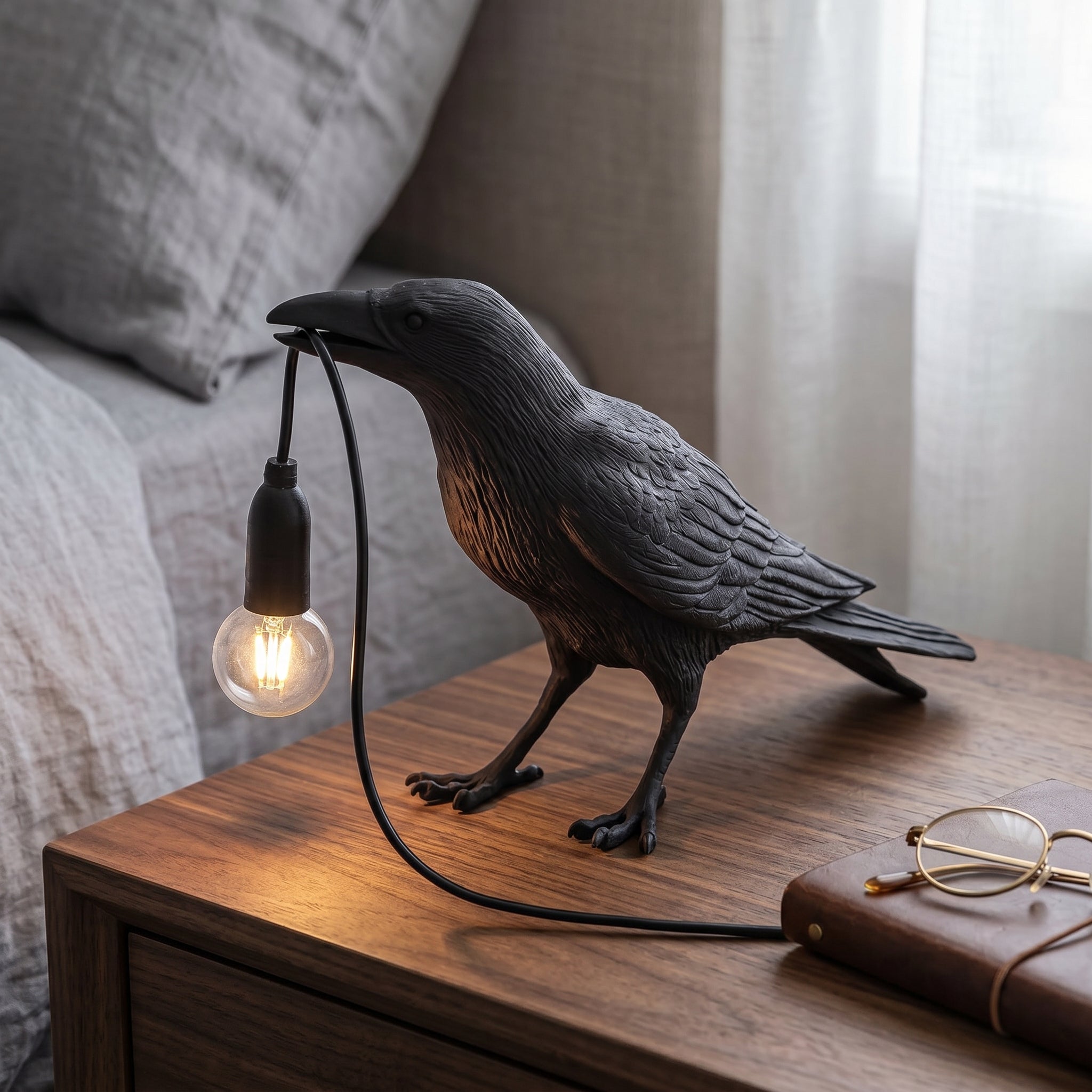 Corven Raven Resin Table Lamp