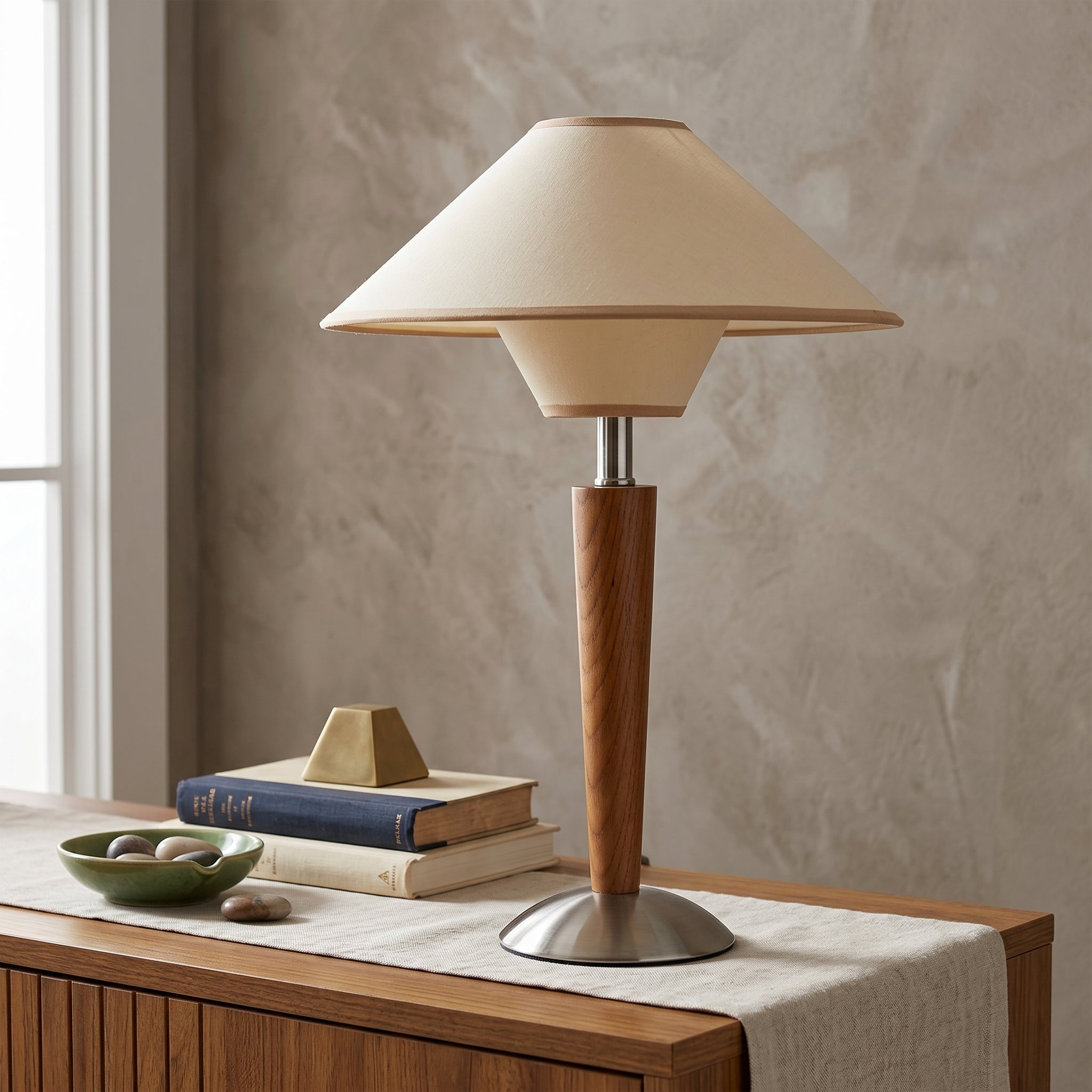 Tavira Wood Fabric Table Lamp