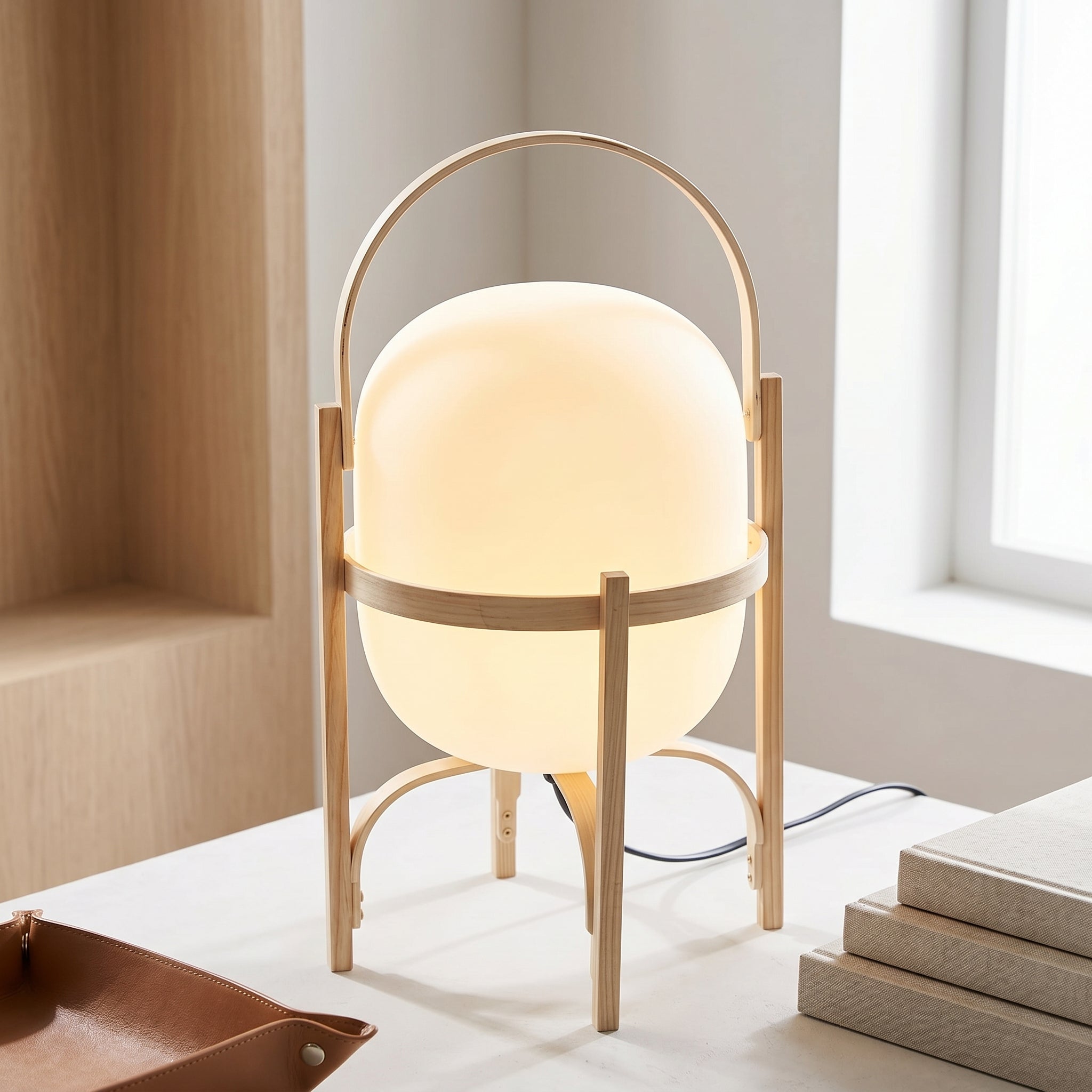 Faron Lantern Wood Table Lamp