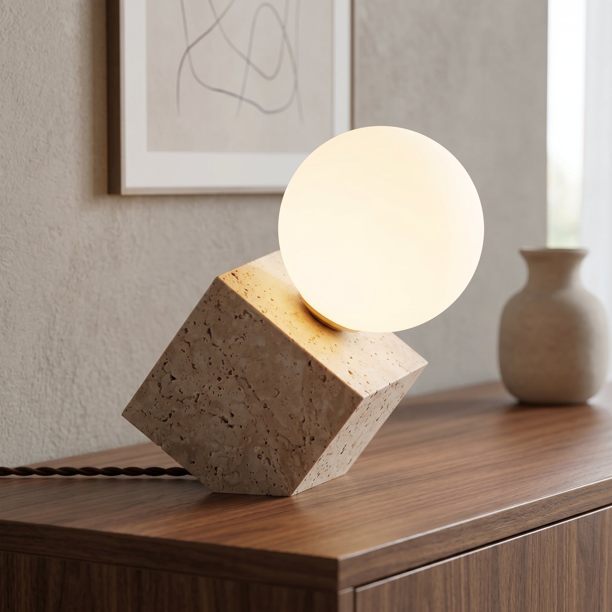 Coro Stone Orb Table Lamp