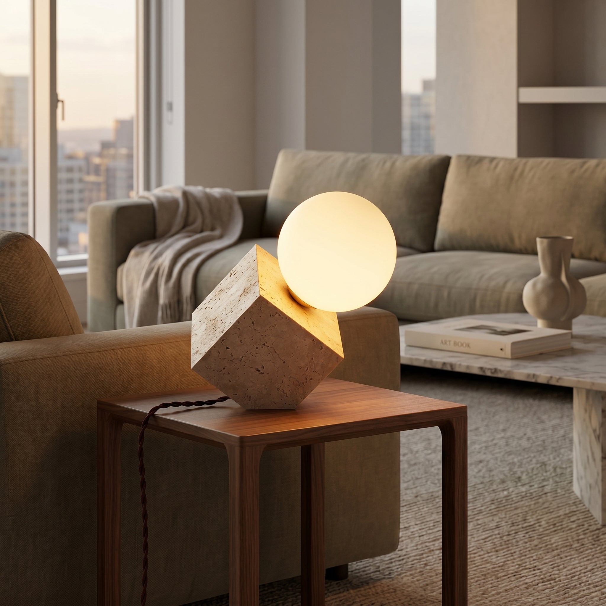 Coro Stone Orb Table Lamp