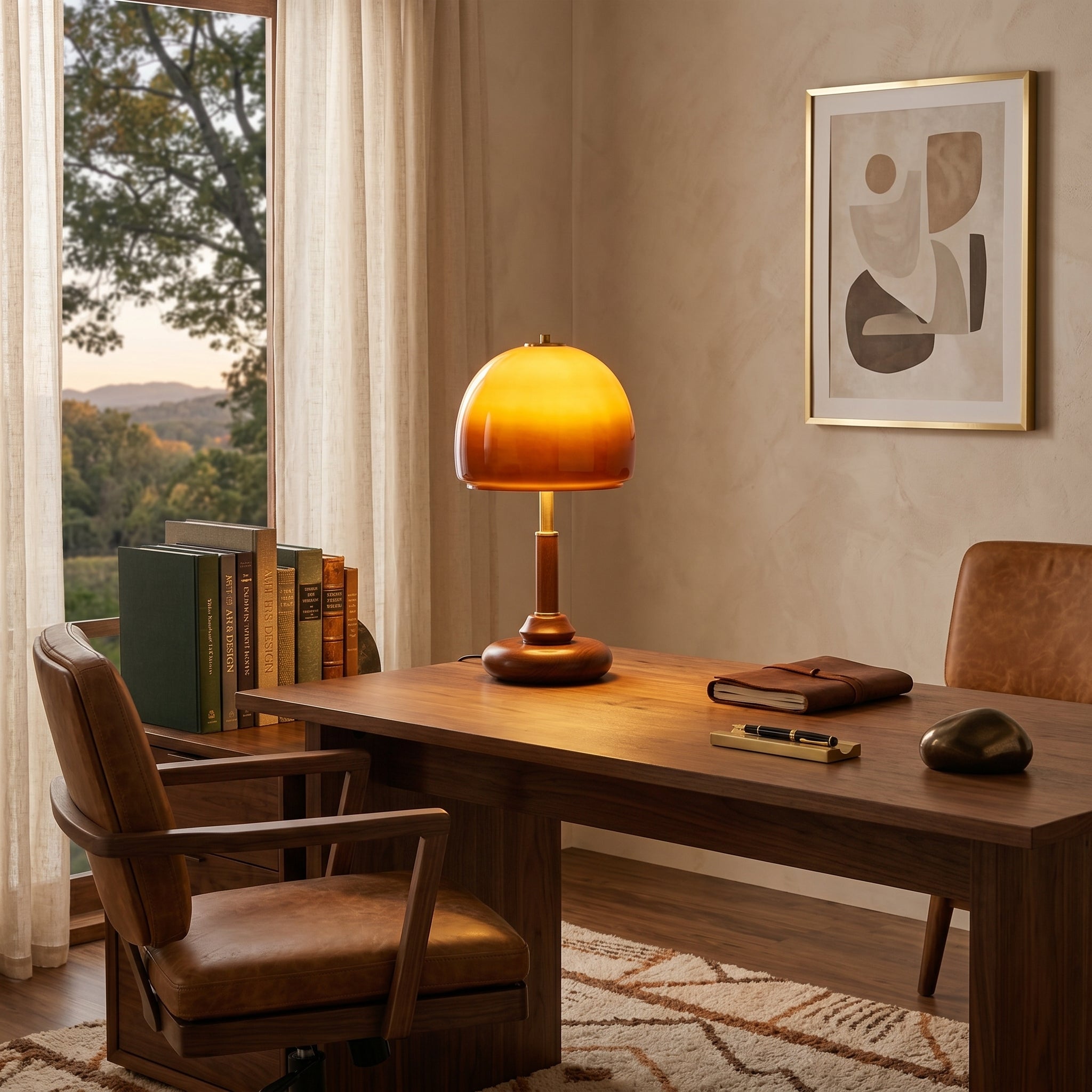 Amelo Amber Dome Table Lamp