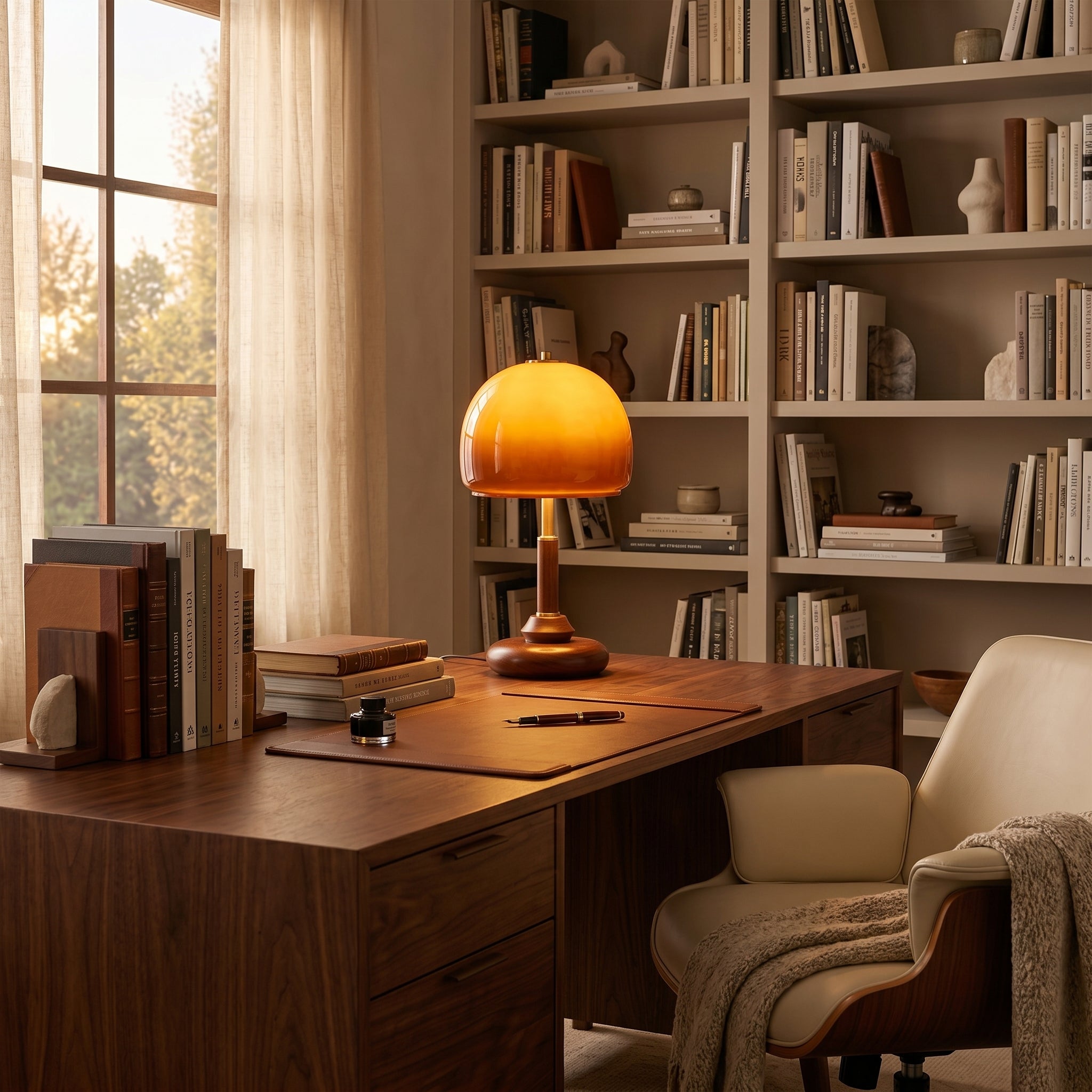 Amelo Amber Dome Table Lamp