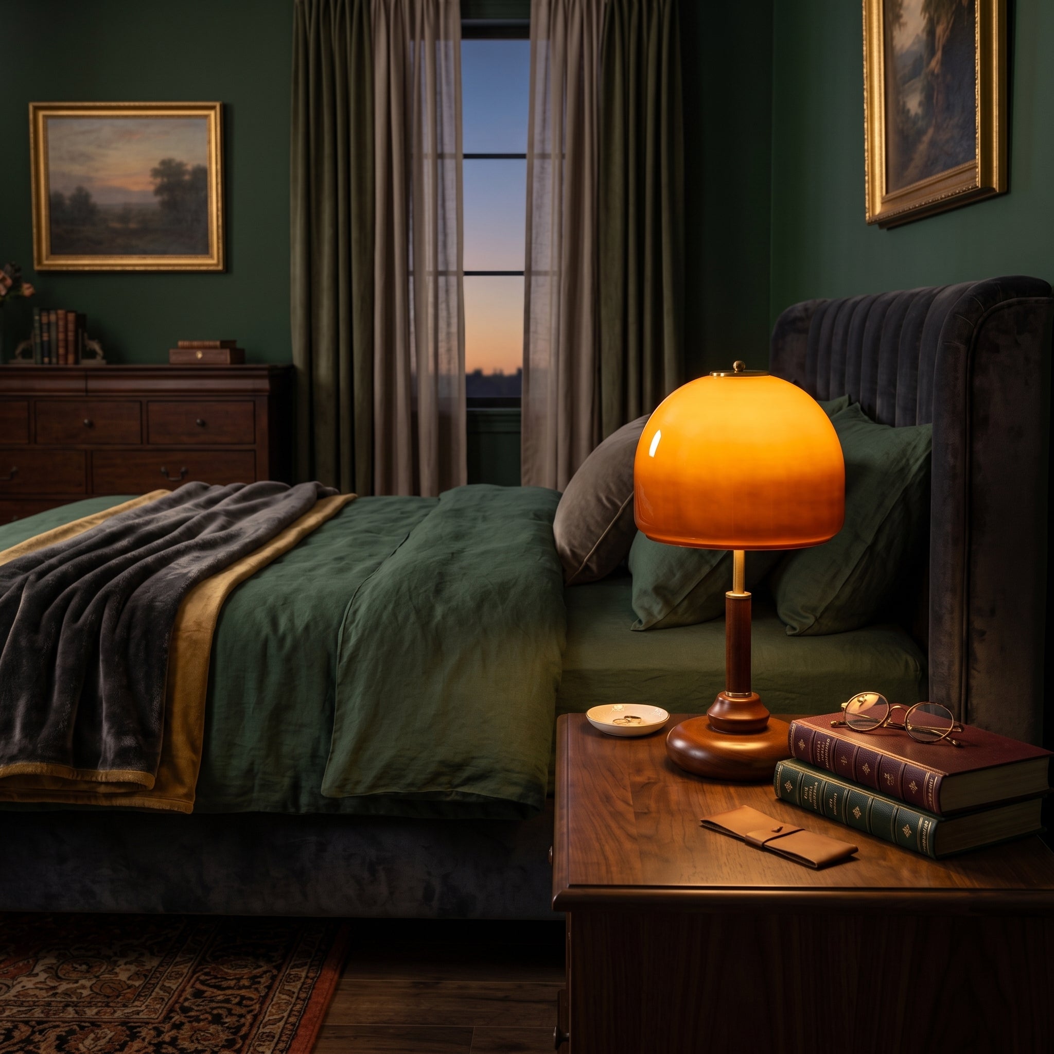 Amelo Amber Dome Table Lamp