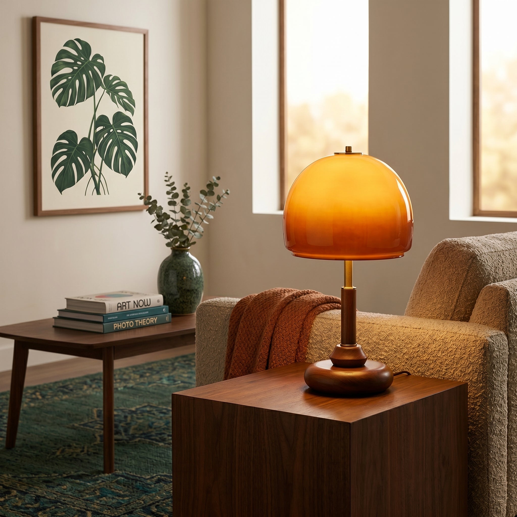 Amelo Amber Dome Table Lamp