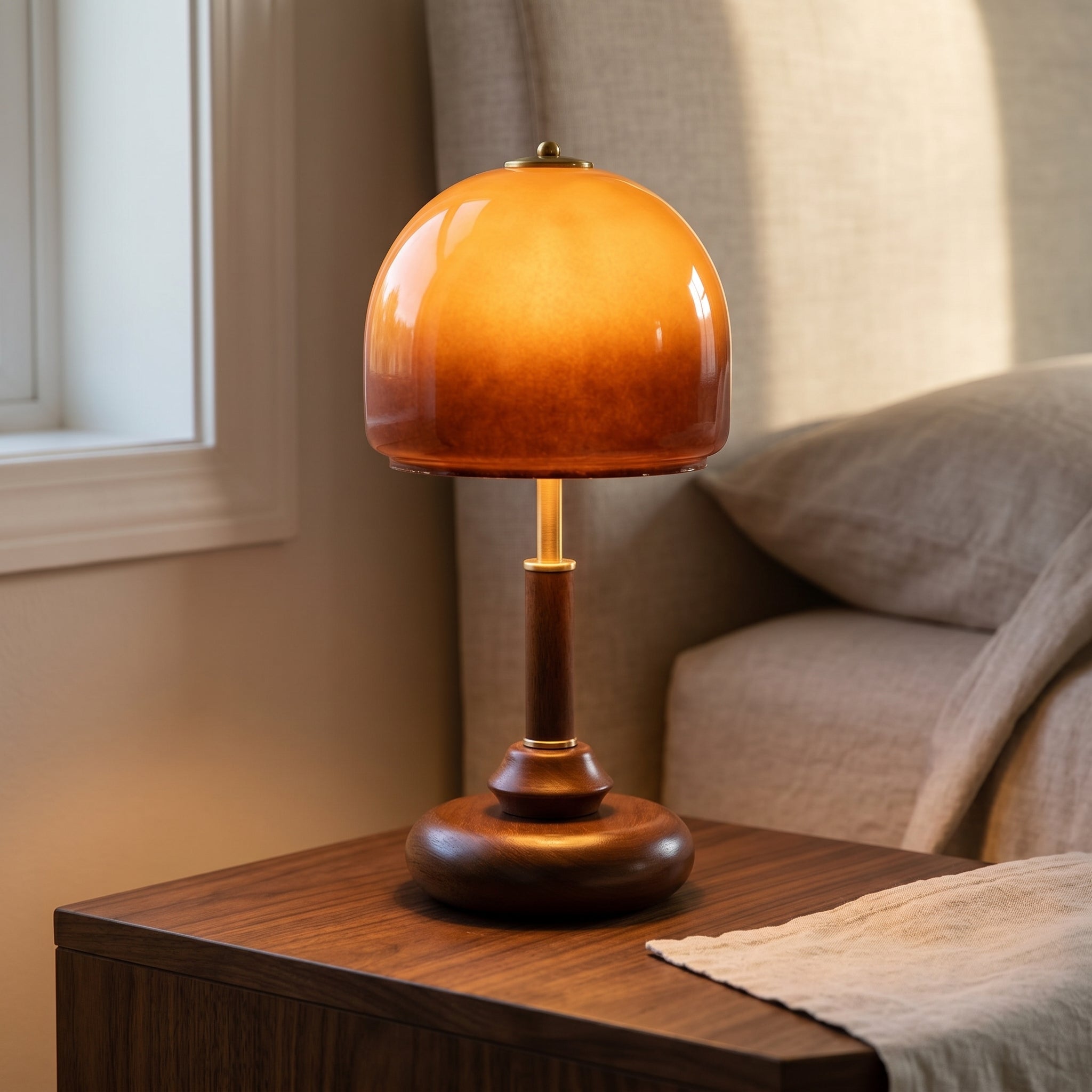 Amelo Amber Dome Table Lamp