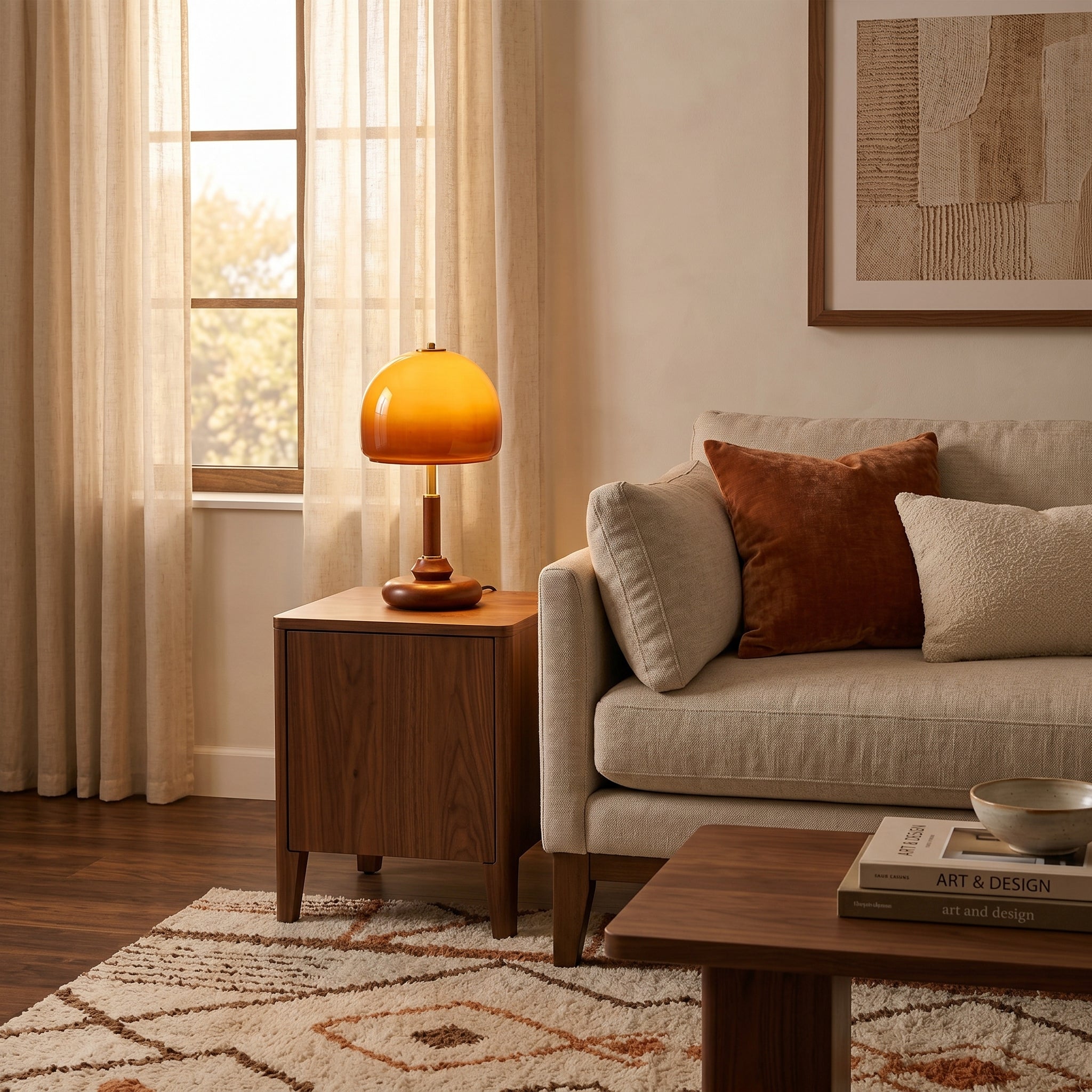 Amelo Amber Dome Table Lamp
