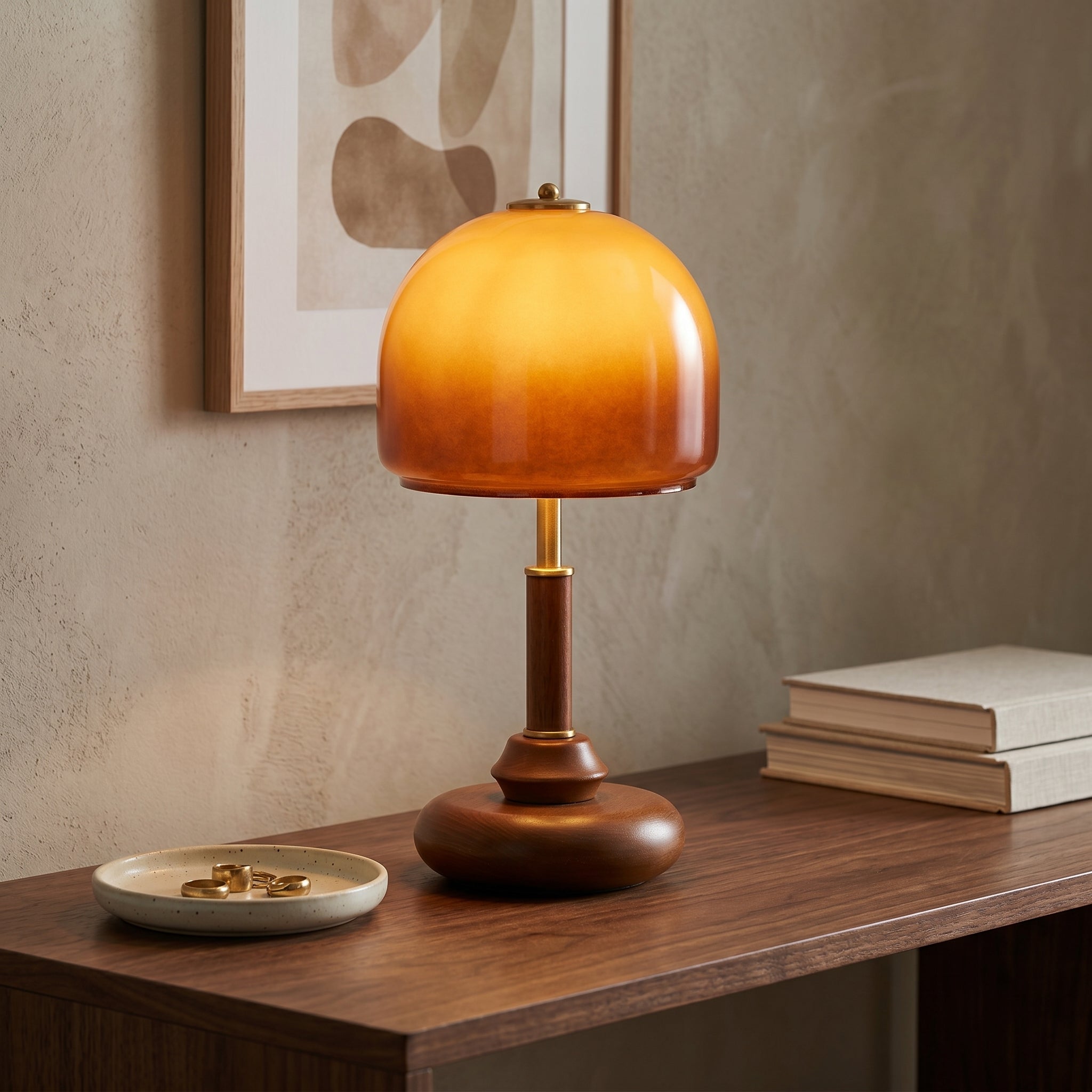 Amelo Amber Dome Table Lamp