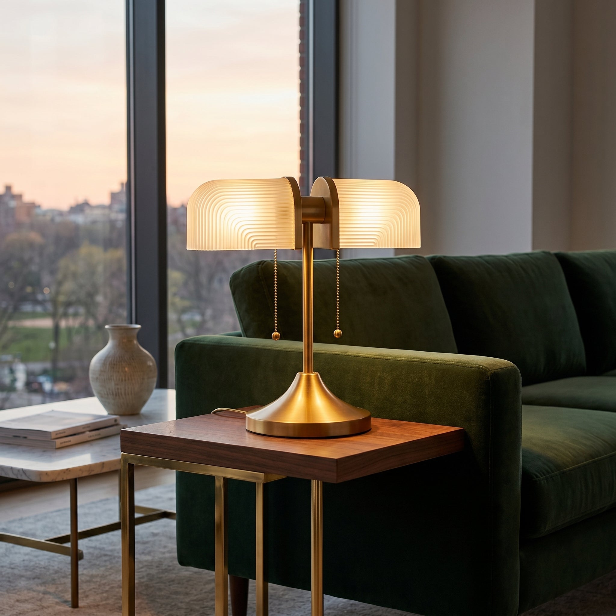Venith Ribbed Glass Table Lamp