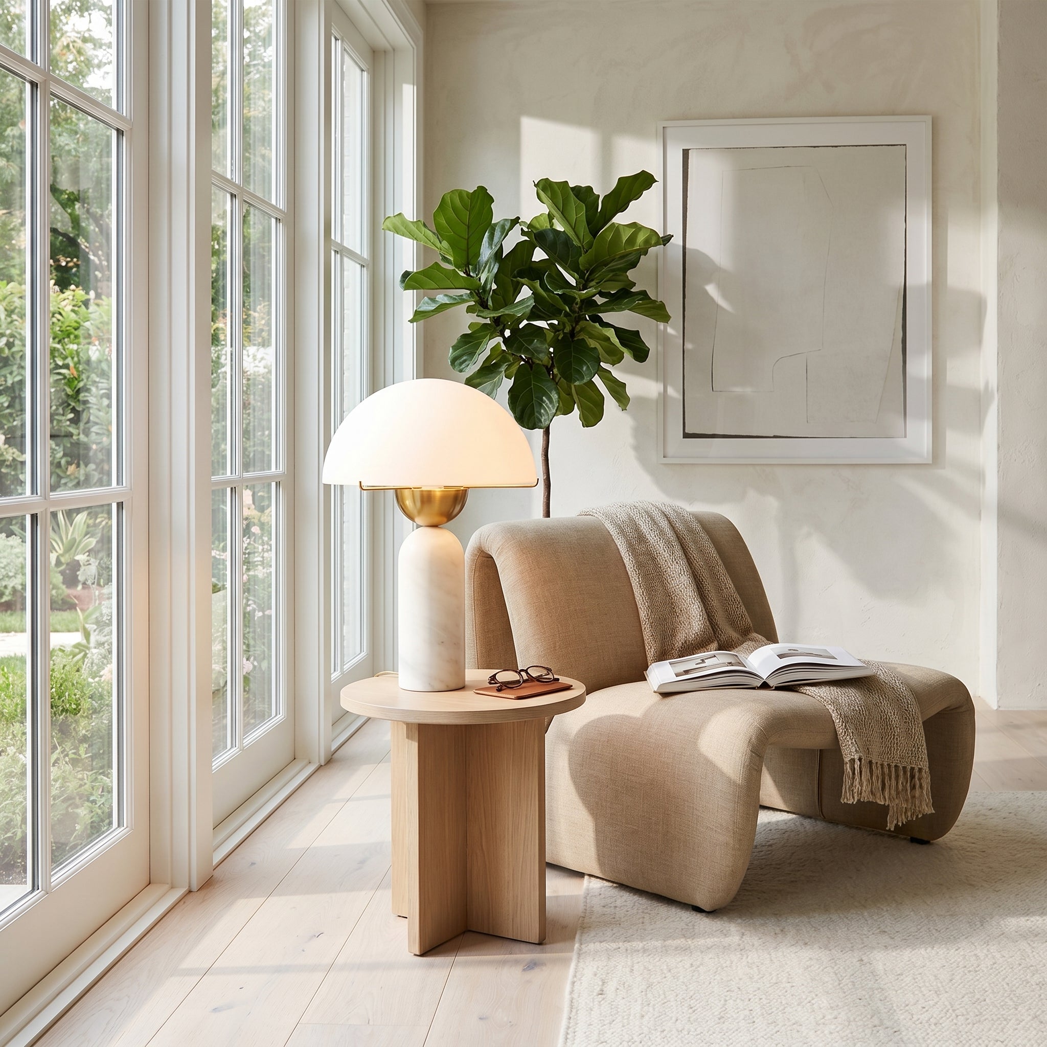 Phen Stone Sphere Table Lamp