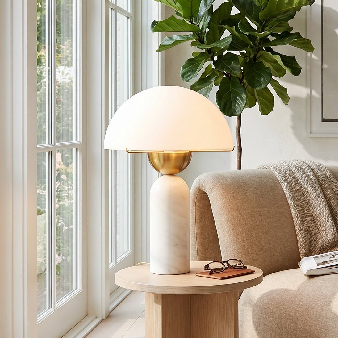 Phen Stone Sphere Table Lamp