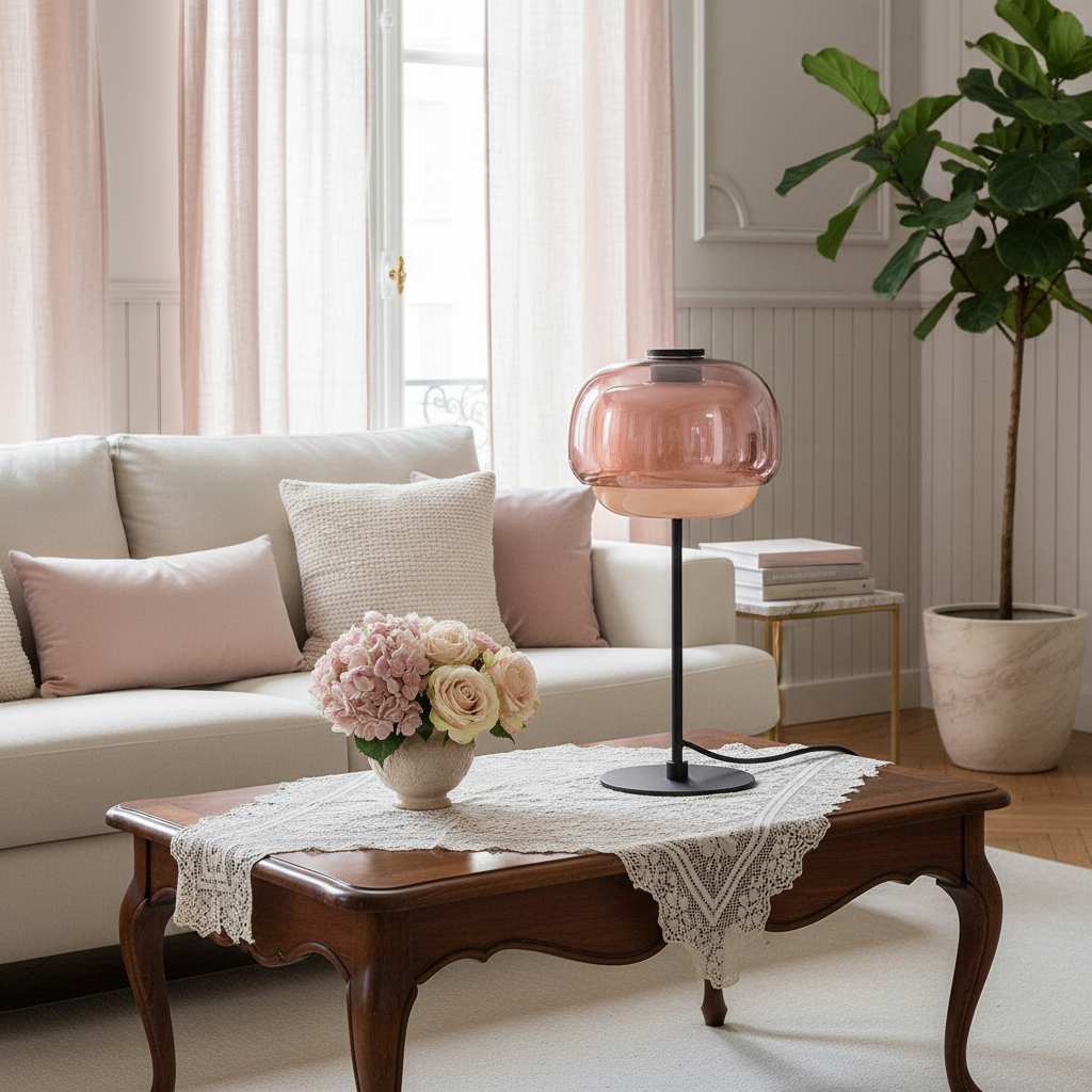 Arco Double Dome Glass Table Lamp