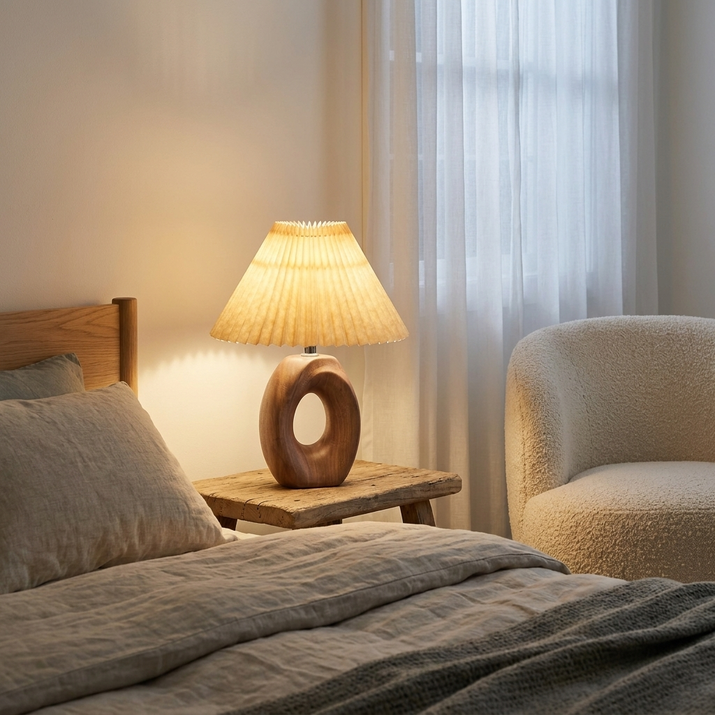 Selvo Sculpted Wood Table Lamp
