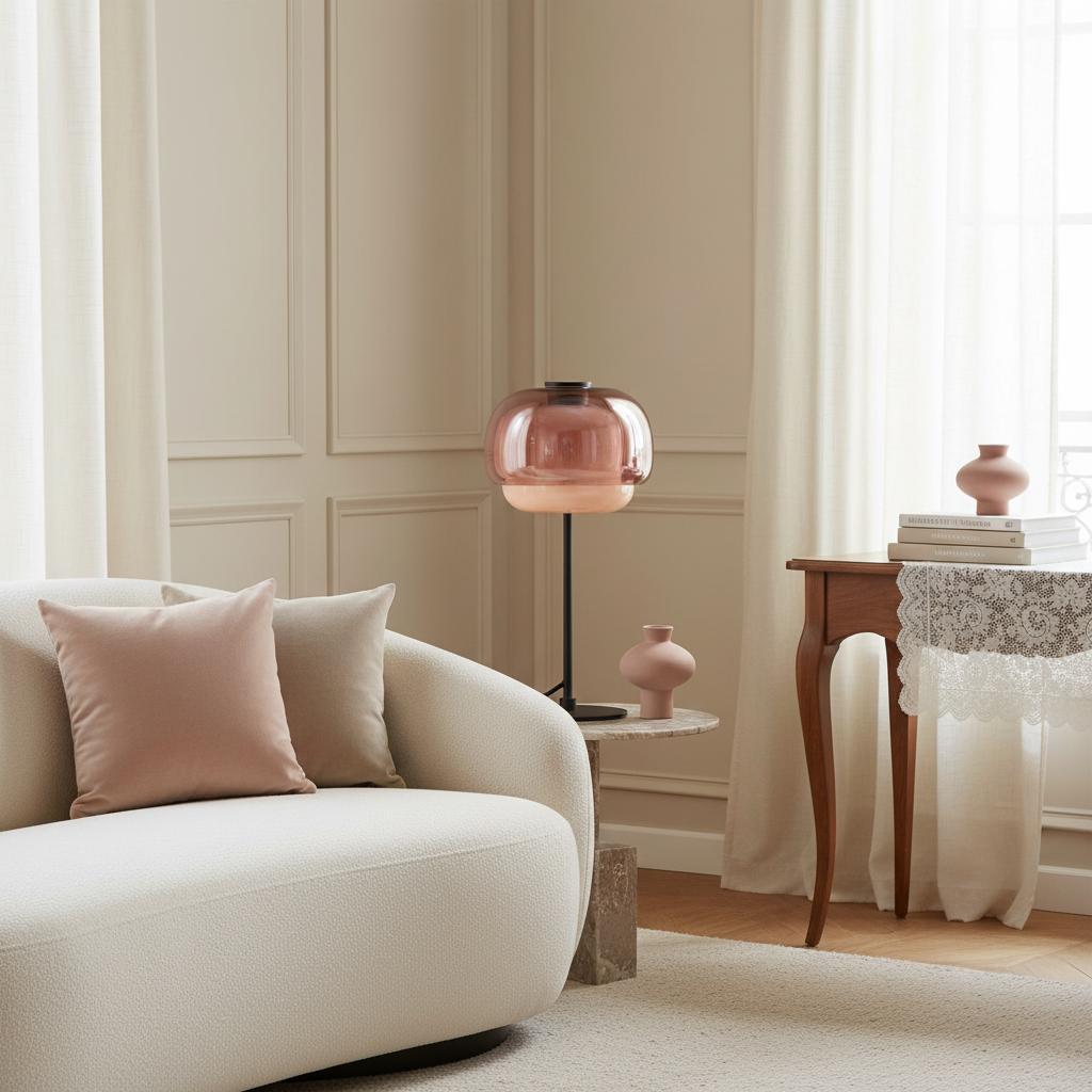 Arco Double Dome Glass Table Lamp