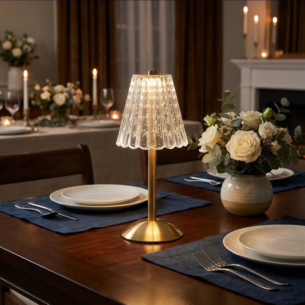 Velor Crystal Cordless Table Lamp