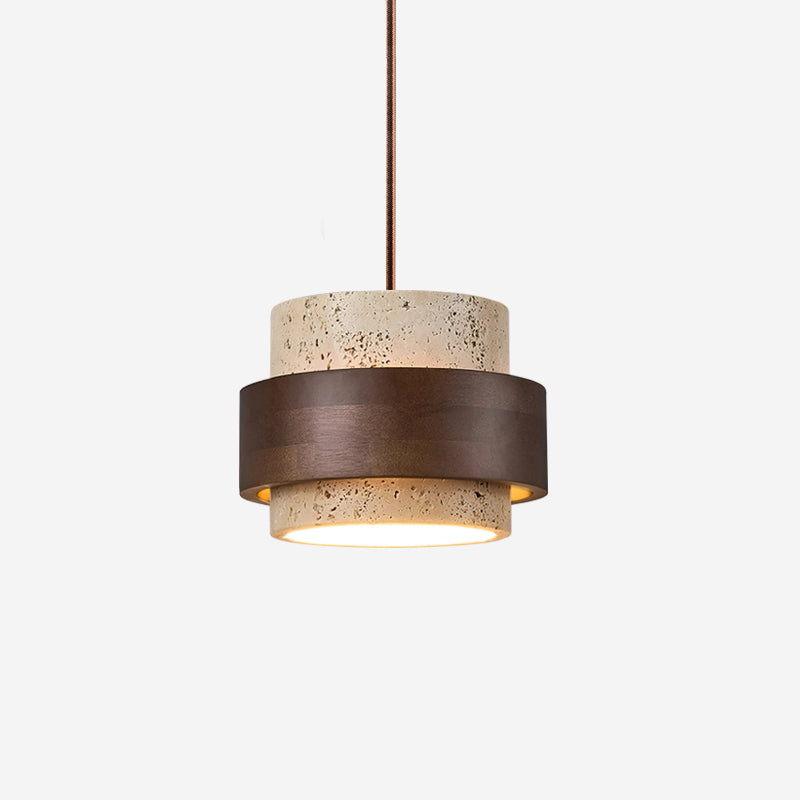 Onya Travertine Cylinder Pendant Light