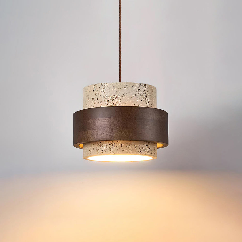 Onya Travertine Cylinder Pendant Light