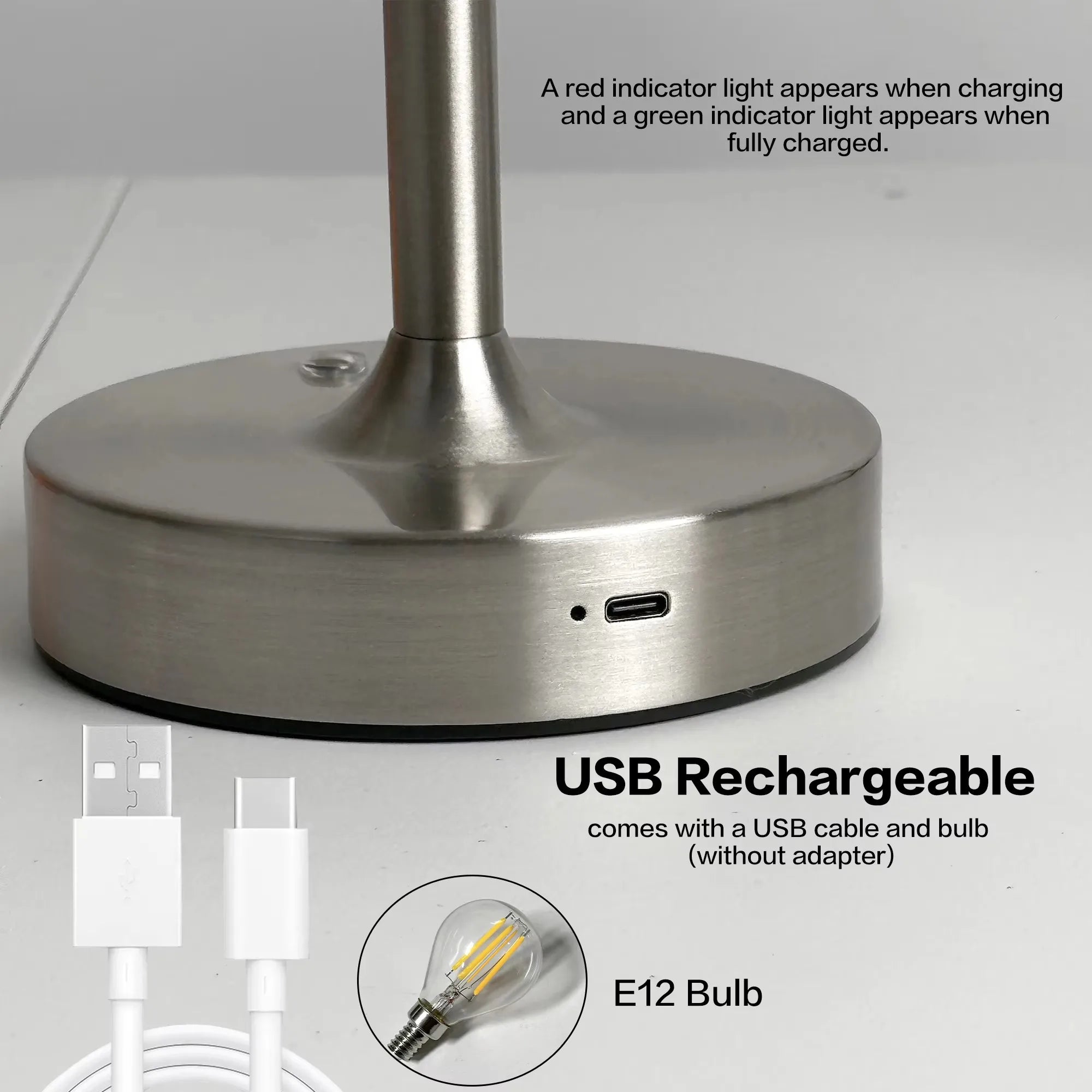 Cordless Table Lamp with Adjustable Height & Touch Control - Battery Operated Bedside Lamp for Versatile Lighting 4