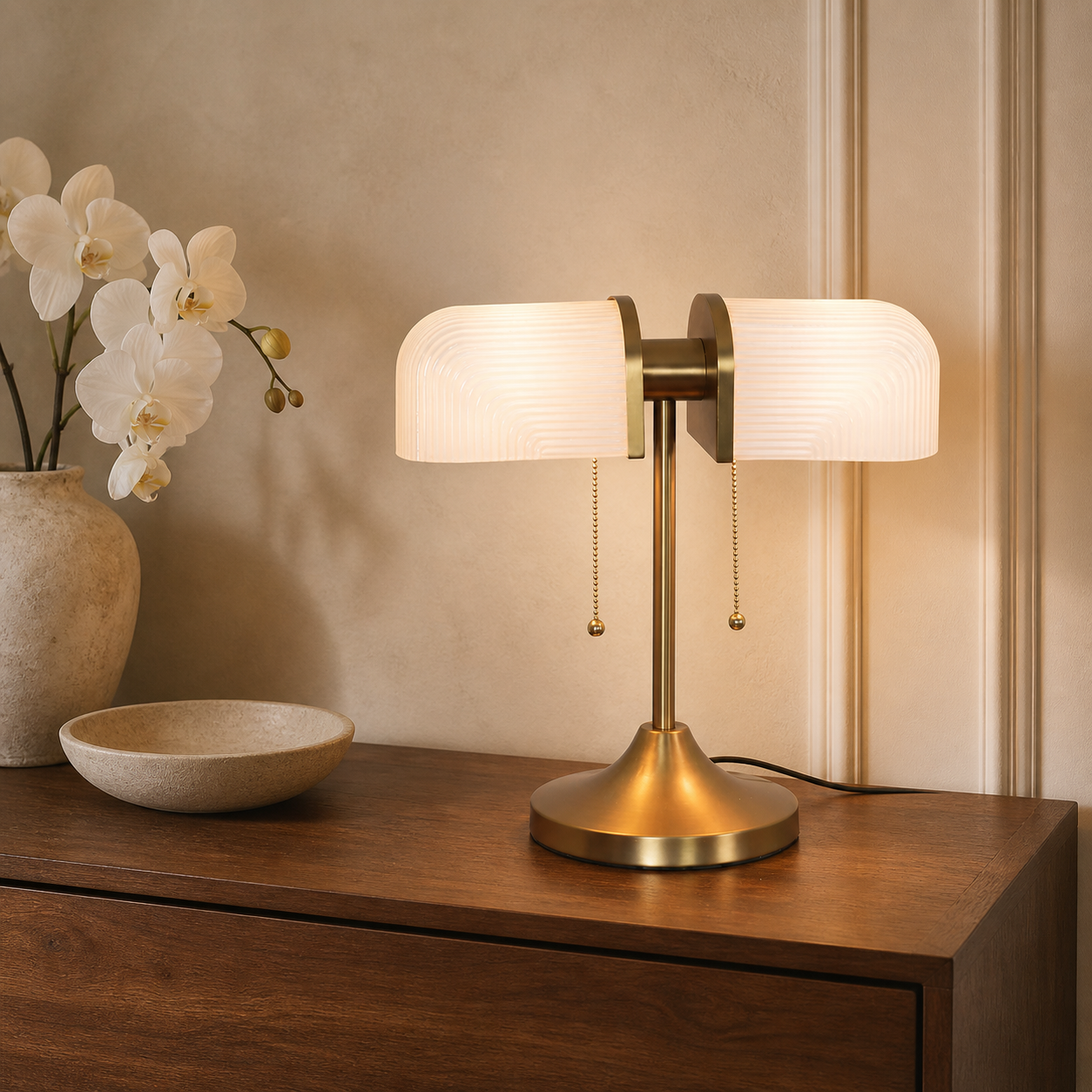 Venith Ribbed Glass Table Lamp