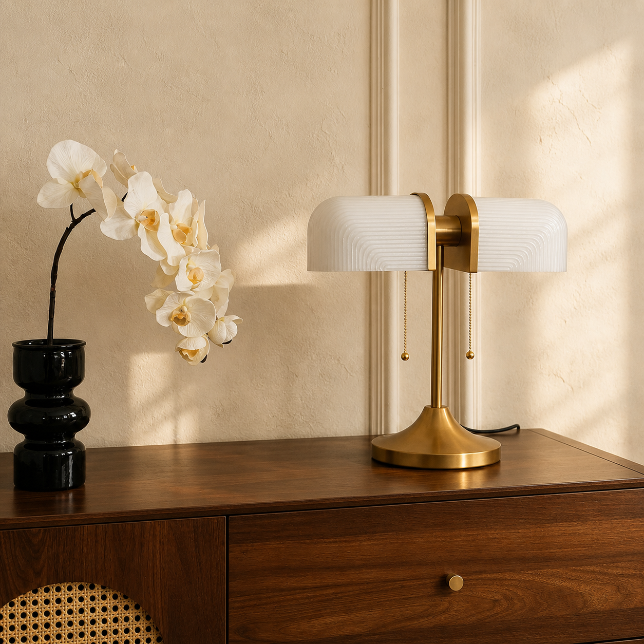 Venith Ribbed Glass Table Lamp