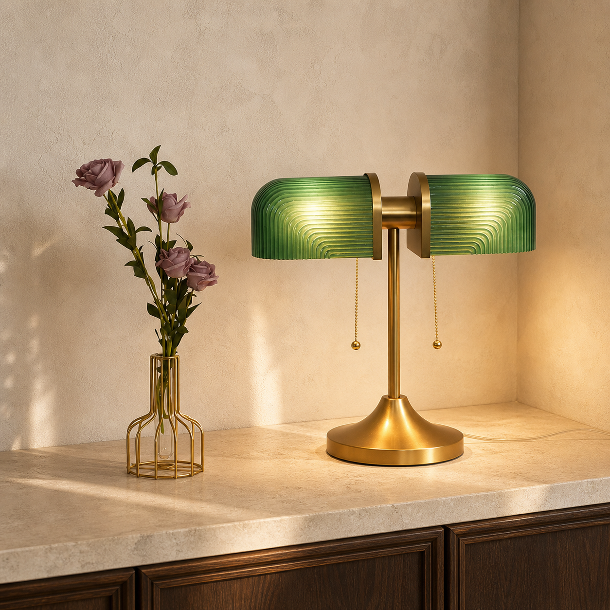 Venith Ribbed Glass Table Lamp
