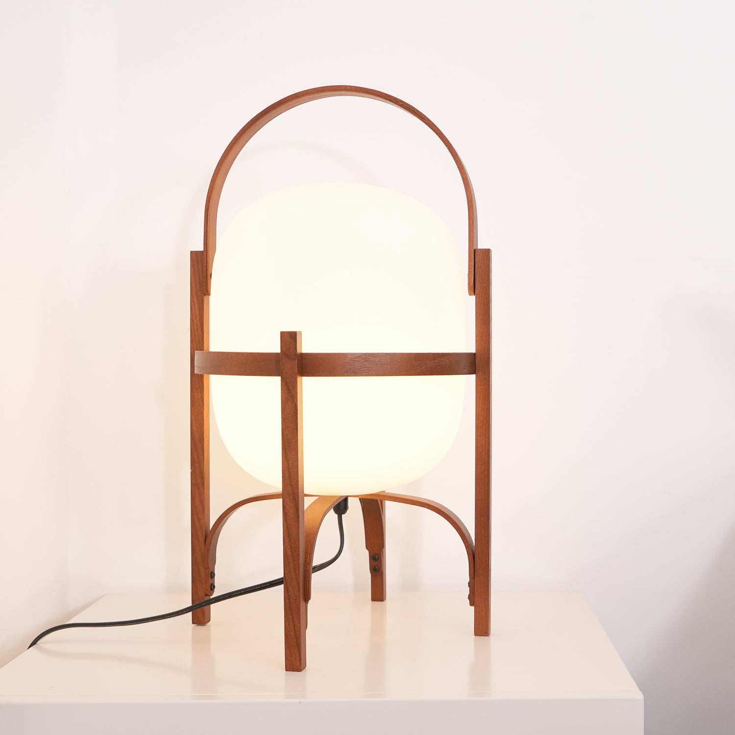 Faron Lantern Wood Table Lamp