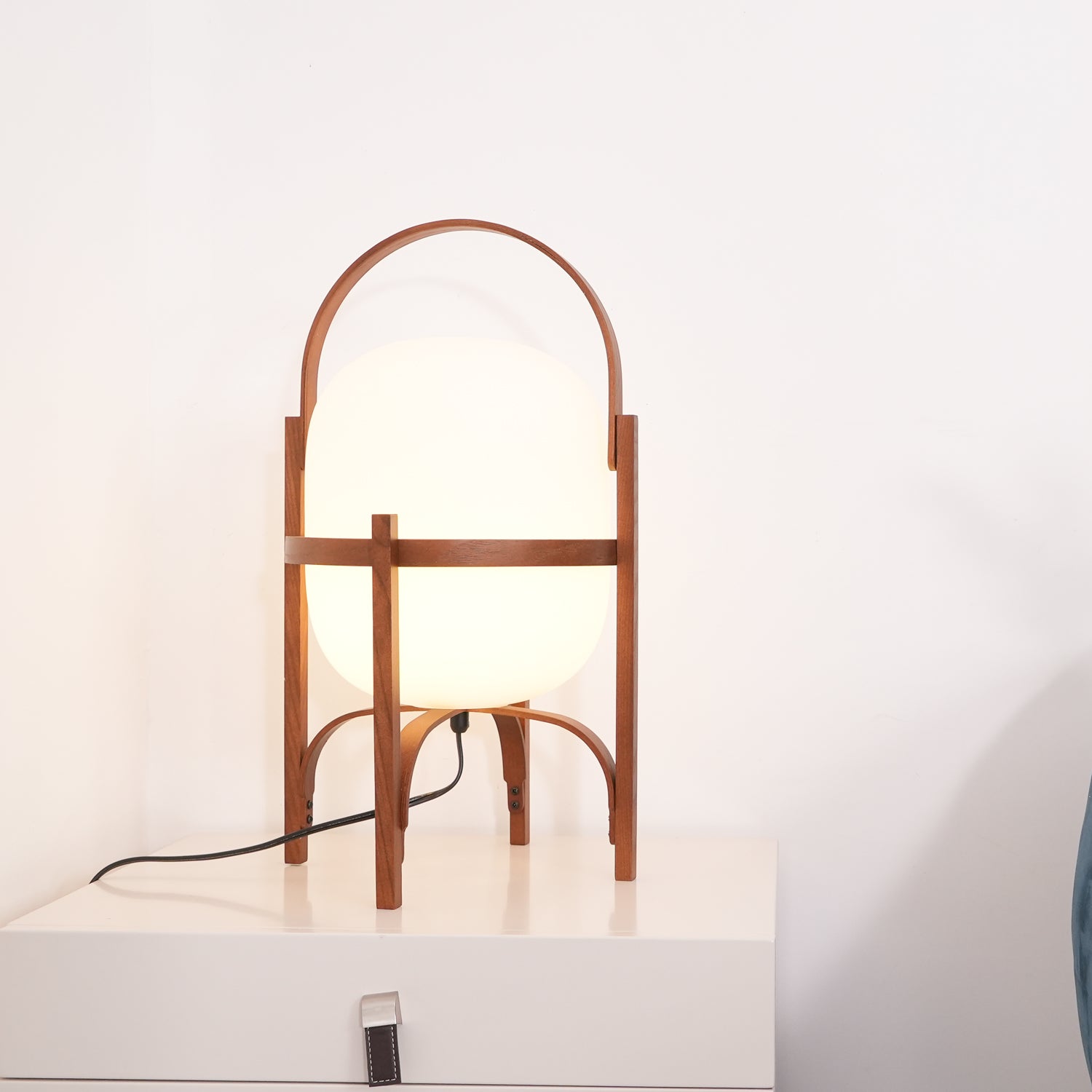 Faron Lantern Wood Table Lamp