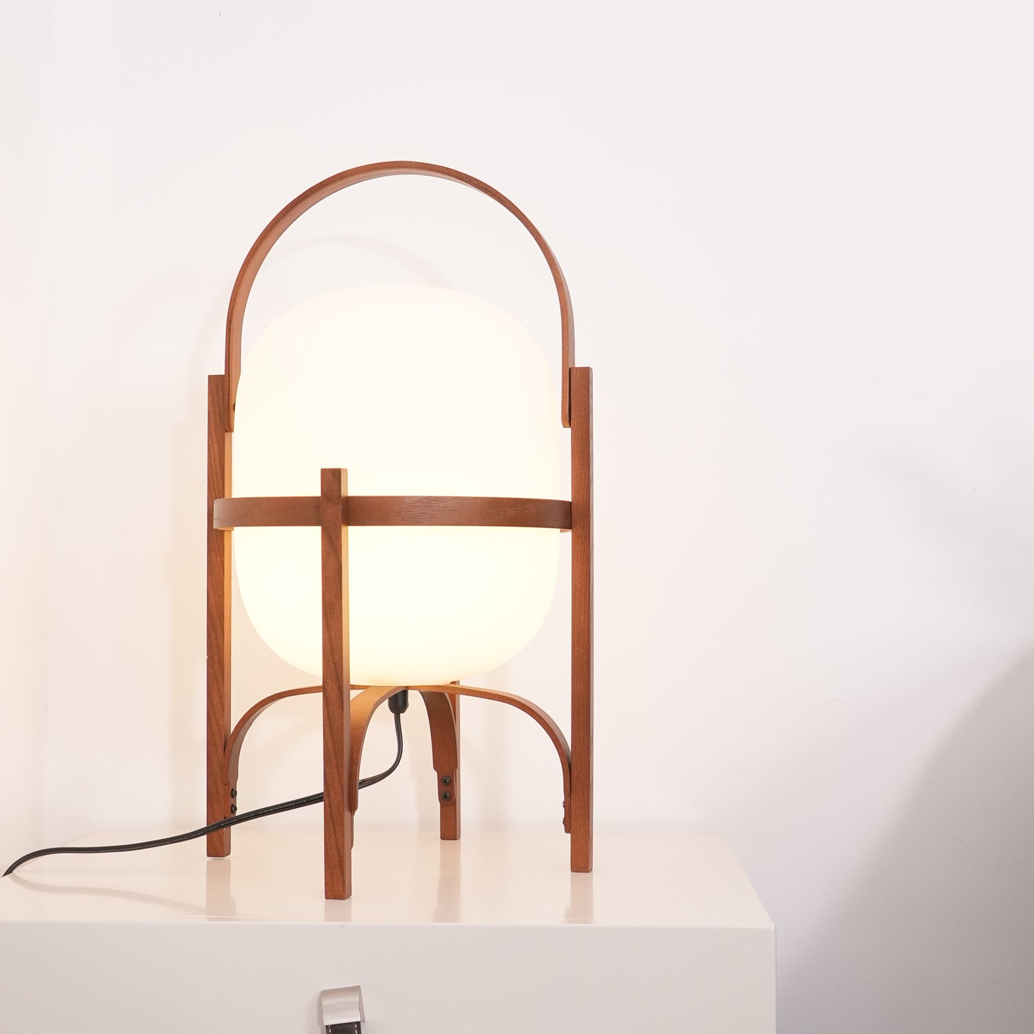 Faron Lantern Wood Table Lamp