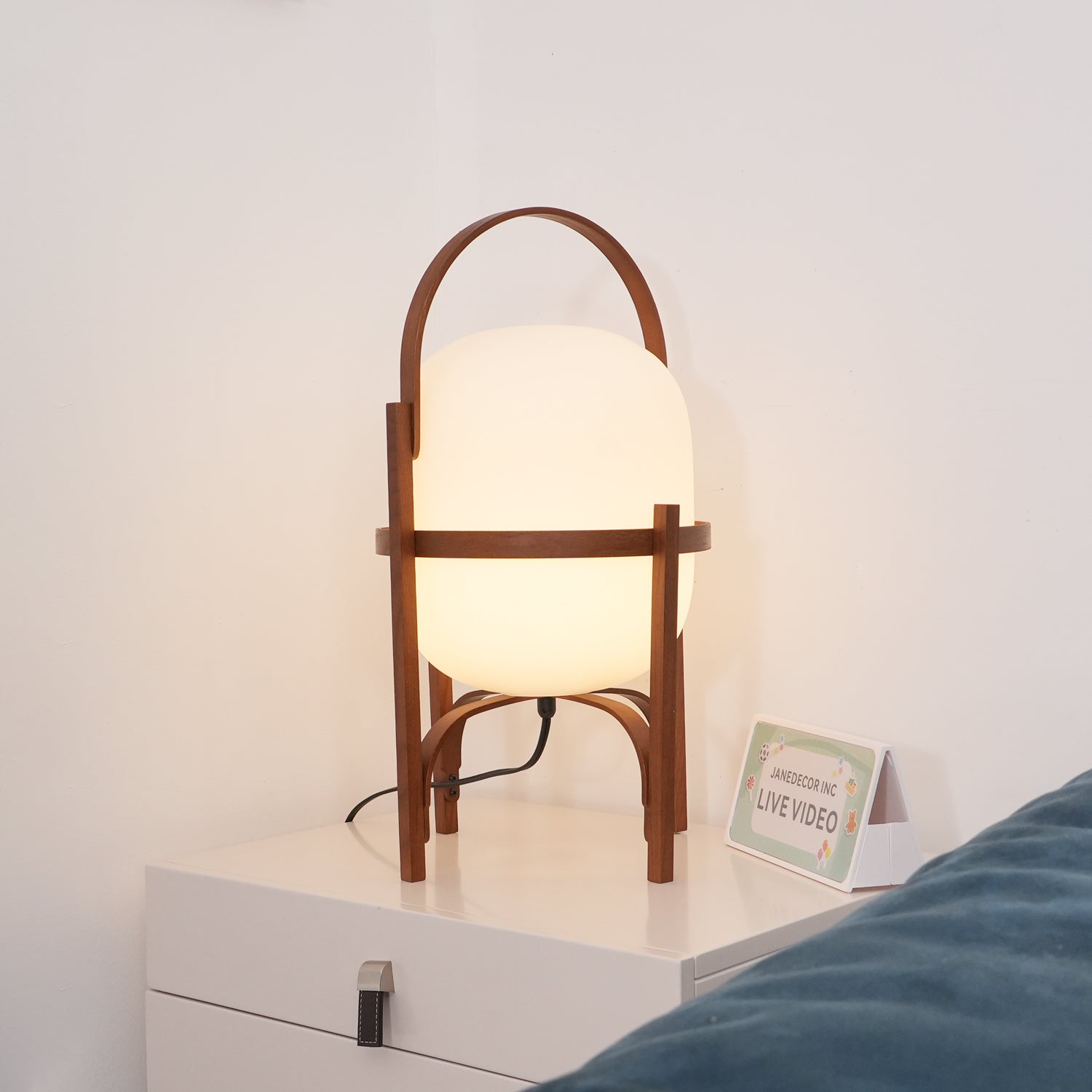 Faron Lantern Wood Table Lamp