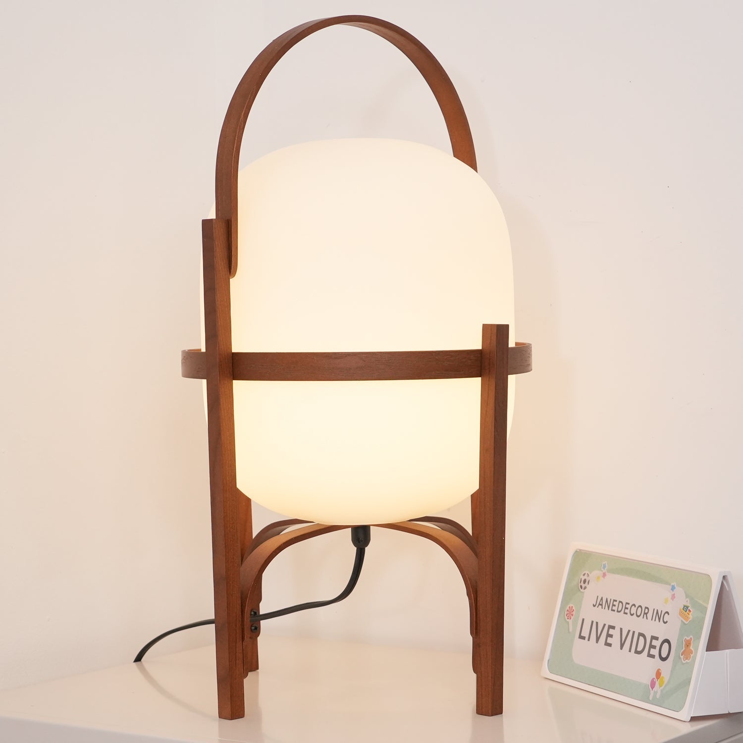 Faron Lantern Wood Table Lamp