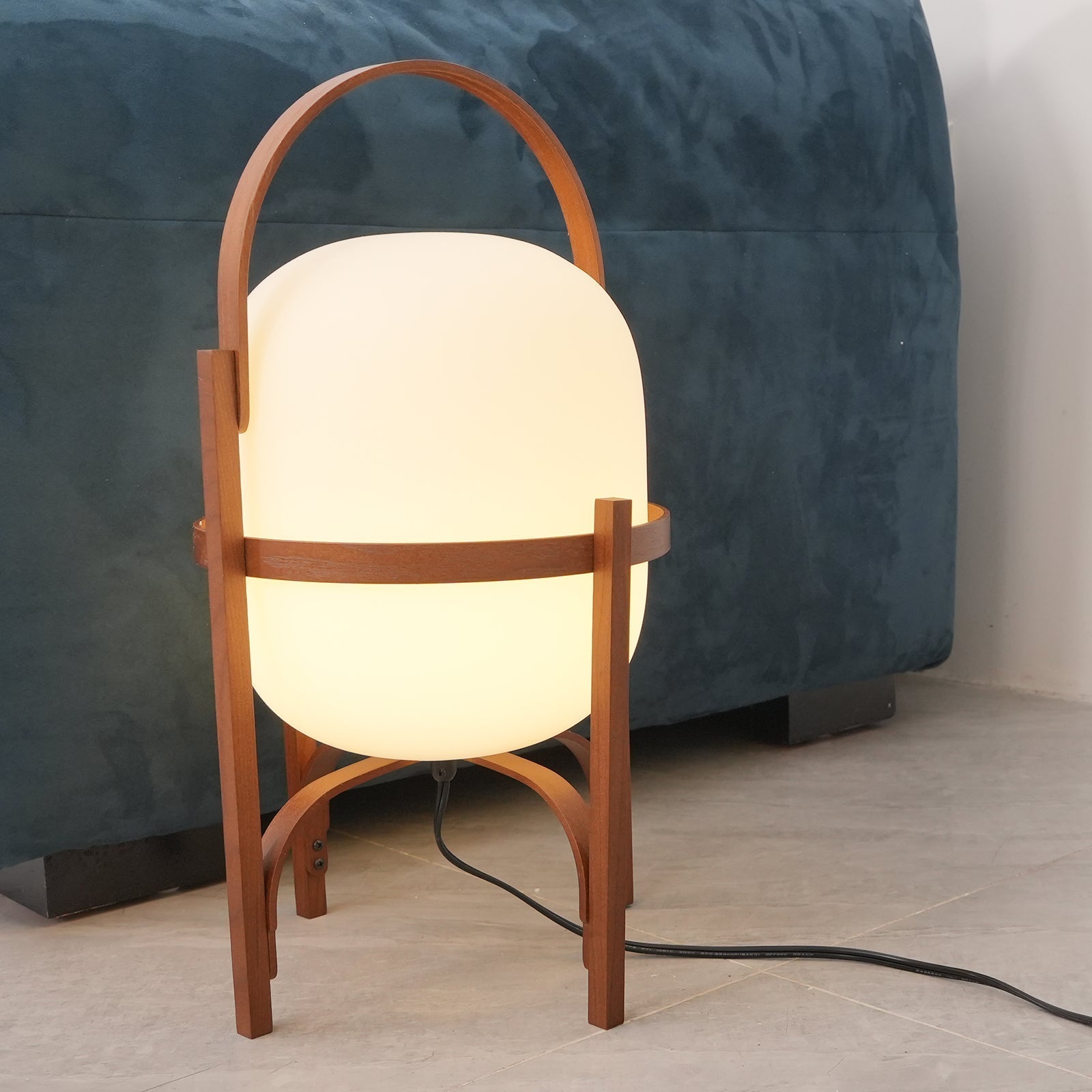 Faron Lantern Wood Table Lamp