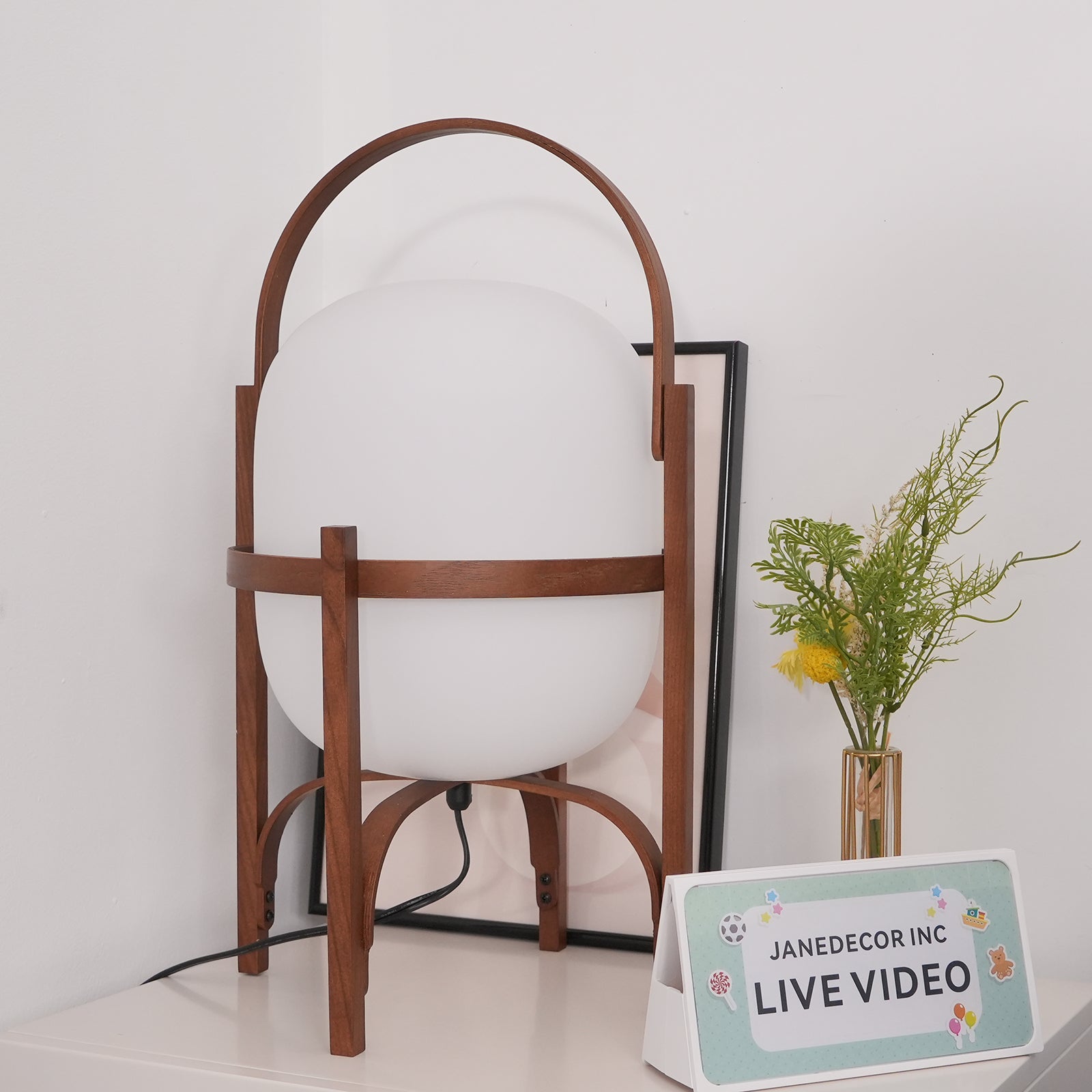 Faron Lantern Wood Table Lamp