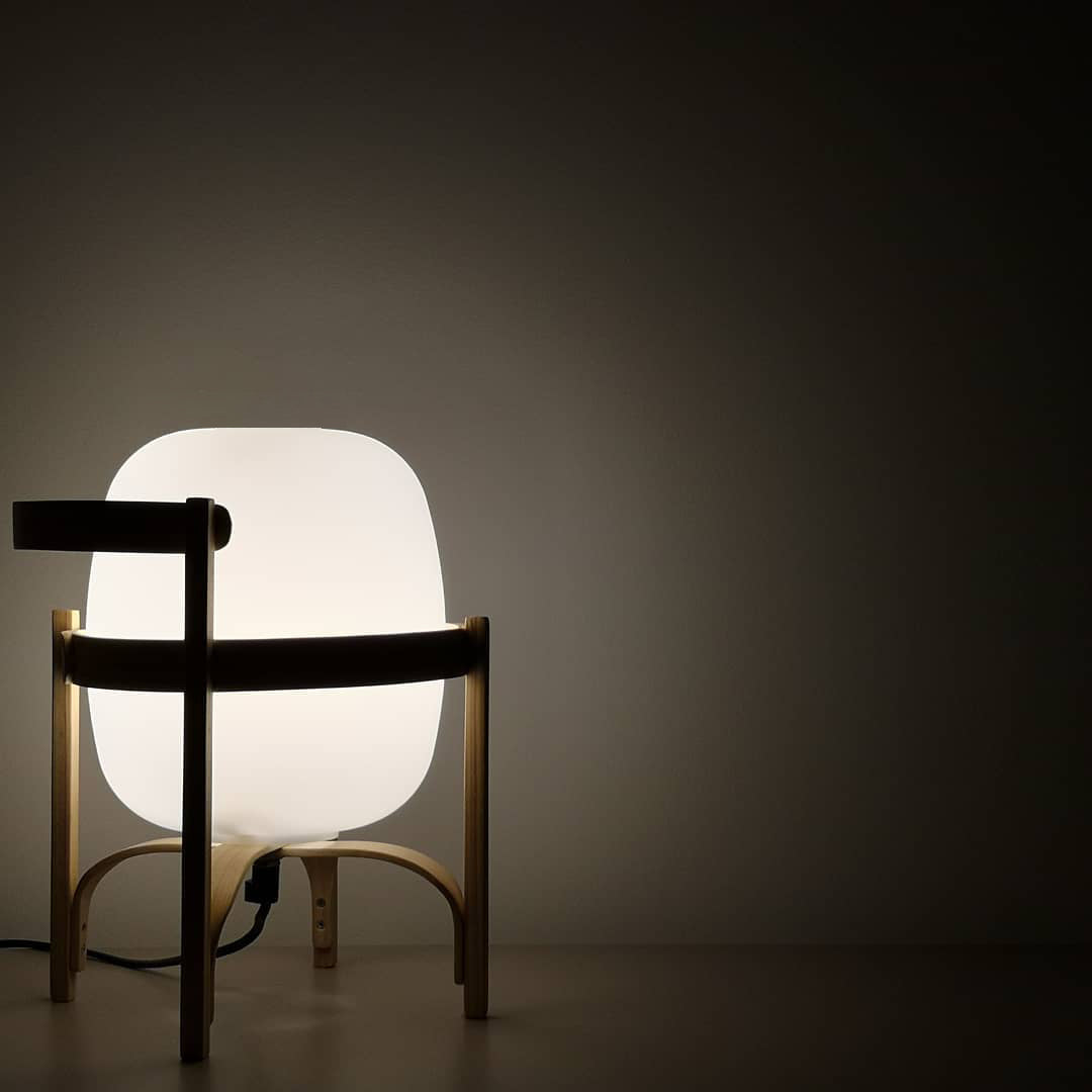 Faron Lantern Wood Table Lamp